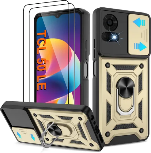Miniatura 87 de ATUMP Funda para T-Mobile Revvl V Plus 5G con protector de pantalla HD con cubierta de cámara deslizante, soporte de anillo de rotación de 360° Negro