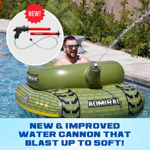Miniatura 5 de Flotador inflable de alta calidad para piscina, flotador inflable con cañón de agua que explota agua hasta 50 pies. Flotadores inflables duraderos