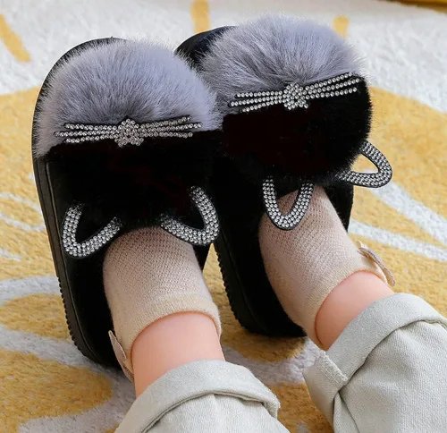 Miniatura 6 de Pantuflas para niñas y niños, pantuflas de casa de gato, pantuflas mullidas, pantuflas rosadas, pantuflas cálidas de invierno, zapatos suaves