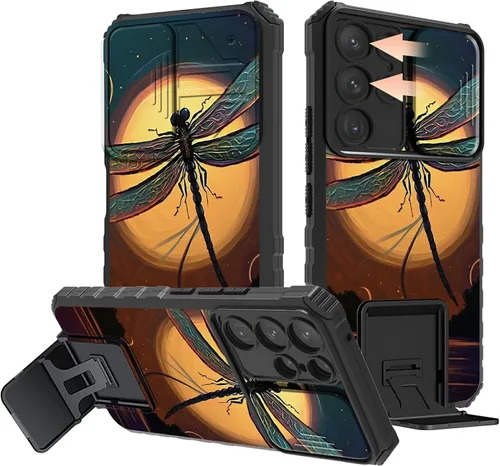 Miniatura 40 de Rossy Funda para Samsung Galaxy S22 Ultra para Samsung S22 Ultra con cubierta deslizante para cámara con función atril, funda híbrida de doble capa