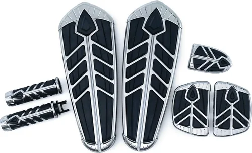 Miniatura 2 de Kuryakyn 5636 Accesorio para manillar de motocicleta: empuñaduras de lanza con insertos de goma y tapas finales, ajuste universal para manillares