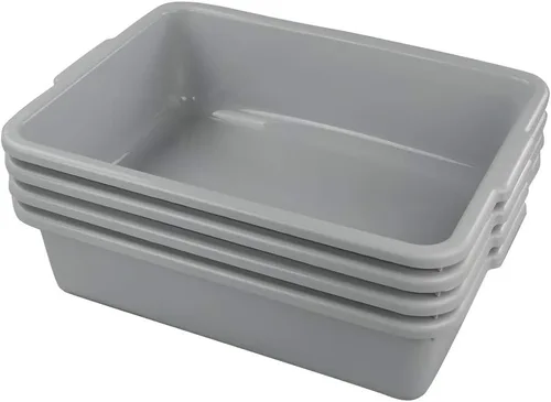 Miniatura 6 de Anbers Caja comercial de autobús comercial de plástico 13L/gris, lavabo de la tina, 4 paquetes