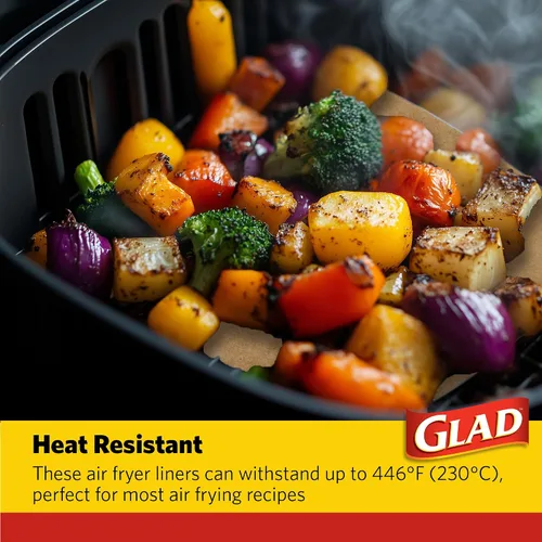 Miniatura 4 de Forros para freidora de aire Glad, antiadherentes y resistentes al calor, material de grado alimenticio, adecuados para freidoras de aire redondas