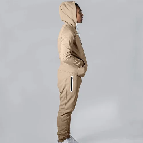 Miniatura 5 de Muscularfit Conjunto deportivo de 2 piezas con capucha y cordón para hombre