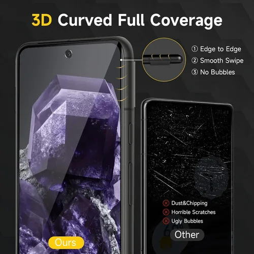 Miniatura 4 de YWXTW [Paquete de 2] Protector de pantalla de privacidad para Google Pixel 8, protector de pantalla de vidrio templado inastillable para Google