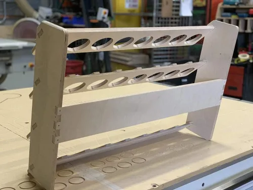 Miniatura 4 de Soporte de lubricante para latas de aerosol, estante de almacenamiento, estante de madera, organizador de madera contrachapada de 24 ranuras