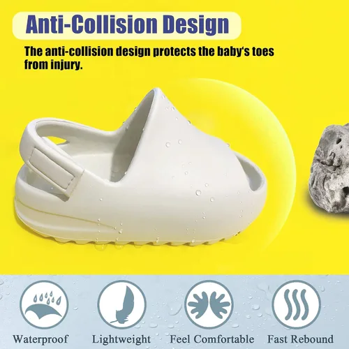 Miniatura 5 de Sandalias de verano para niños pequeños, sandalias antideslizantes para la ducha, playa, piscina, sandalias blancas para niños y niñas, zapatos