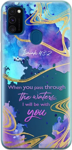 Miniatura 9 de Funda de teléfono compatible con Samsung Galaxy A73 A72 5G A71 A54 A52 A42 A34 A32 A14 A11 de madera con parachoques de celda transparente versículo