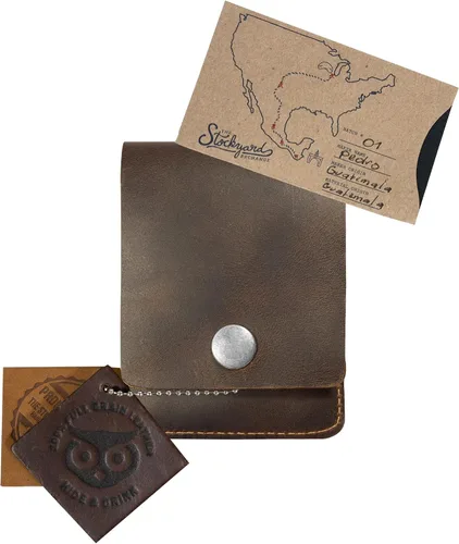 Miniatura 7 de Hide & Drink, Cartera vertical con bolsillo frontal con ranura para tarjetas, almacenamiento compacto para billetes, tarjetero, cuero de grano