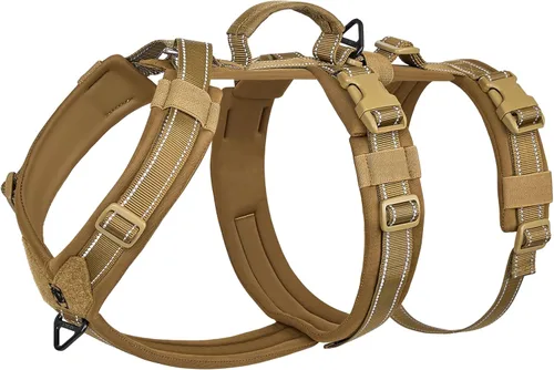 Miniatura 13 de OneTigris - Arnés para perro, chaleco para perro con acolchado suave sin tirones, nylon táctico ajustable duradero de alta resistencia para perros