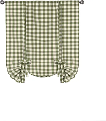 Miniatura 9 de Achim Home Furnishings - Cortina de ventana a cuadros de un solo paño, 42 x 63 pulgadas, blanca y negra