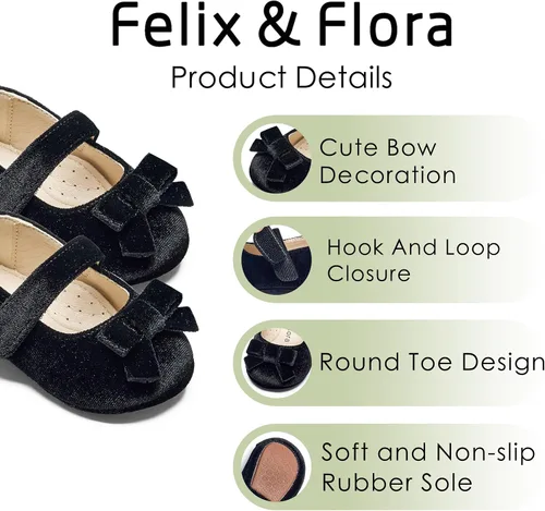 Miniatura 115 de Felix & Flora Zapatos de bebé de suela suave - Zapatos de bebé para caminar, mocasines, suela de goma, zapatos de cuna