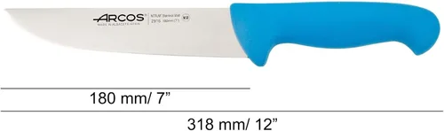 Miniatura 2 de Arcos Cuchillo de carnicero Range de acero inoxidable nitrum de 7 pulgadas. Cuchillo para carne. Mango azul de polipropileno. Sistema