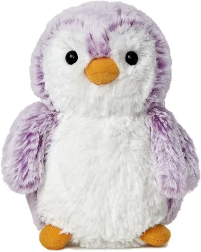 Aurora® Juguetón Pompom Penguin™ Brights - Compañeros vibrantes para abrazos cálidos - Perfecto para adultos, niños y cumpleaños - Violeta 6 pulgadas