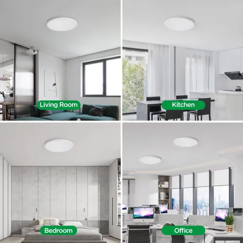 Miniatura 6 de ocioc Lámpara de techo empotrada de 18 pulgadas, 36 W, 3600 lúmenes, 5CCT seleccionable, lámpara de techo LED regulable para cocina, dormitorio