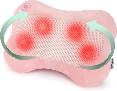 Miniatura 11 de Zyllion Masajeador Shiatsu de Espalda y Cuello con Calor - Almohada de Masaje Eléctrico 3D de Amasado de Tejido Profundo para Alivio del Dolor