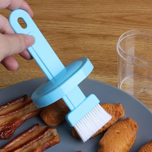Miniatura 9 de 2 unids cepillo para untar con recipiente resistente al calor salsa aceite cepillo para barbacoa parrilla hornear y pasteles color aleatorio