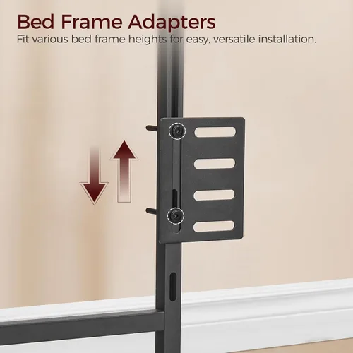 Miniatura 8 de MAHANCRIS Cabecera tamaño Queen solamente, cabecera de metal con 2 tiras de alimentación, respaldo reclinable, con adaptadores de marco de cama