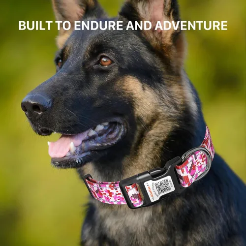 Miniatura 6 de Collar Reflectante para Perro, Collares Personalizados para Perro con Hebilla de Código QR, Collar de Nailon Suave para Mascotas Ajustable para Camo