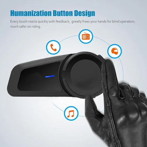 Miniatura 8 de QSPORTPEAK M2 - Intercomunicador de auriculares Bluetooth para casco de motocicleta, dúplex completo, inalámbrico para 6 conductores/alcance 3,280.8