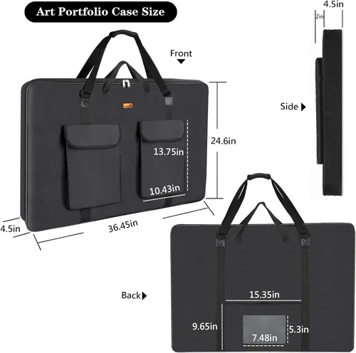 Miniatura 2 de TreochtFUN Art Portfolio - Funda de 24 x 36 pulgadas, bolsa de transporte de tela suave resistente al agua con bolsa y correa, carpeta A1