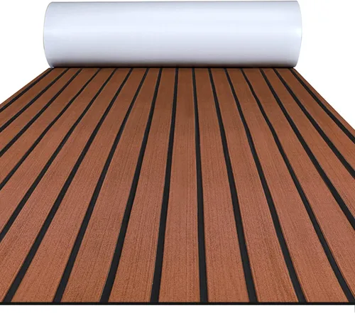 Miniatura 13 de FOCEAN Boat Flooring EVA Foam Boat Decking Faux Teak Marine Flooring Marine Mat Sheet for Motorboat Jon Boats Bass Boat RV Kayak, 94.5"x