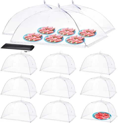 Miniatura 7 de Cubiertas de alimentos para exteriores – 2 tiendas de campaña extra grandes (40 x 25 pulgadas) y 6 grandes (17 x 17 pulgadas) para tiendas