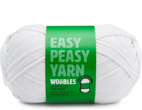 Miniatura 15 de Woobles Easy Peasy Hilo para Principiantes - Hilo de Ganchillo y Tejer - Mediano #4 Worsted - Mezcla de Algodón-Nailon Vamos a Ketchup Pronto