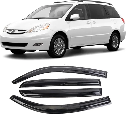 Juego de 4 viseras adhesivas para ventana, deflectores, protectores contra la lluvia, compatible con Toyota Sienna 94153 2004-2009