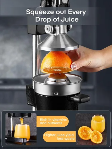 Miniatura 5 de FOHERE Exprimidor de Jugo de Naranja, Exprimidor de Limón de Hierro Fundido, Exprimidor de Cítricos Comercial Manual para Naranja, Limón, Granada