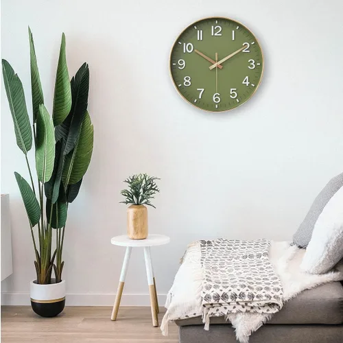 Miniatura 4 de HZDHCLH Relojes de Pared a Batería, 12 pulgadas, Silencioso Sin Tictac, Reloj de Pared Moderno para Sala de Estar, Dormitorio, Cocina, Oficina
