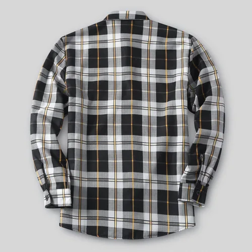 Miniatura 12 de Camisas casuales de franela de manga larga con botones y ajuste regular para hombre para otoño e invierno con forro polar