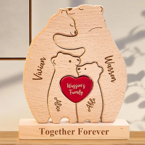 Miniatura 17 de Pies de bebé de madera personalizados con nombres de familia, We are One, rompecabezas de nombres de miembros de la familia personalizados, regalos