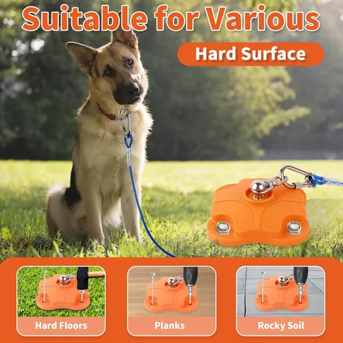 Miniatura 3 de Estaca de Anclaje al Suelo de Servicio Pesado para Atar Perros con Doble Giro Antienredos de 360° - Estaca Corrediza para Perros Grandes para Patio