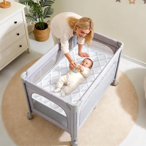 Miniatura 7 de Feisaibaoly Colchón Pack and Play (38 "x26 "x1.5), tela amigable con la piel, suave, transpirable y silencioso, proporciona soporte amigable