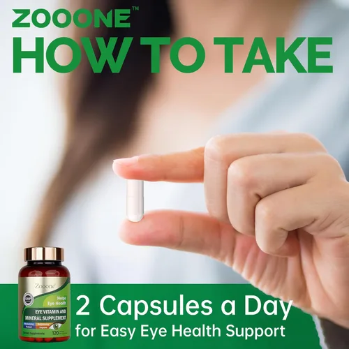 Miniatura 7 de zooone - Suplemento de vitaminas oculares de luteína de 120 piezas para la salud macular y el ojo seco, contiene luteína, zinc, vitaminas C/E