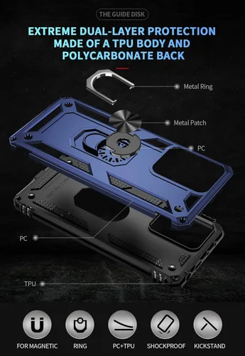 Miniatura 3 de Funda para Xiaomi redmi Note 12 Pro Plus 5G con protector de pantalla, soporte delgado protección militar a prueba de golpes, funda protectora