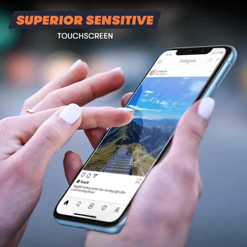 Miniatura 3 de Mkeke - Protector de pantalla para iPhone 11/XR, paquete de 3 unidades de vidrio templado [dureza 9H] [marco de fácil instalación] [tacto sensible]