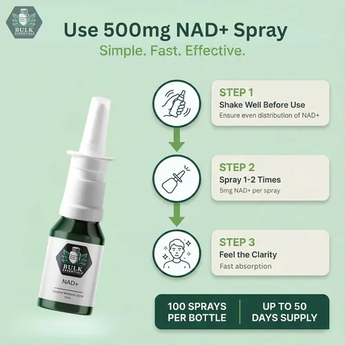 Miniatura 5 de NAD+ Spray 100 aerosoles Dinucleótido de nicotinamida y adenina NAD+ 100% puro y fabricado en Estados Unidos 5 mg por aerosol para apoyar