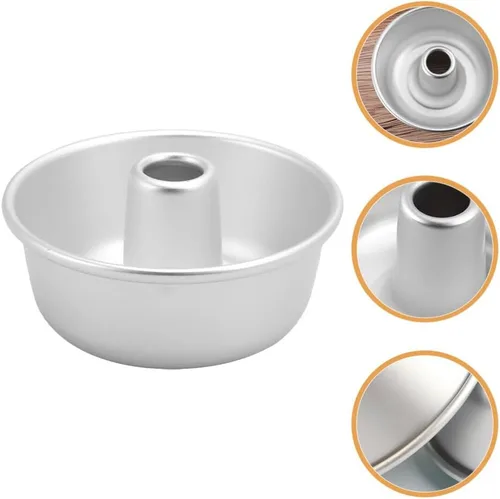 Miniatura 9 de Yardwe Moldes de tubo para hornear mini molde de pastel de ángel, molde redondo de gasa de 4 pulgadas, molde de aluminio para hornear, moldes