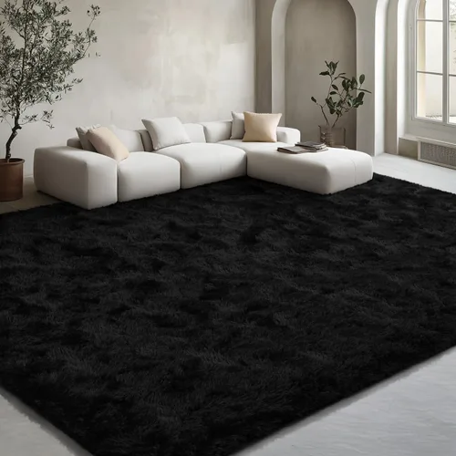 Miniatura 80 de EVOIONOS - Alfombra redonda gris para dormitorio, 5x5 pies; alfombras circulares suaves y esponjosas para sala de estar, alfombras de felpa peludas