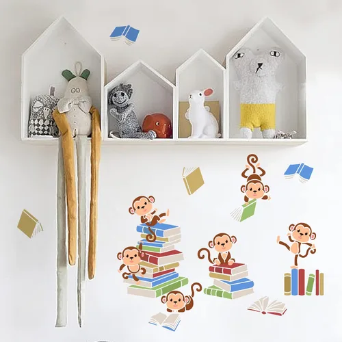 Miniatura 4 de MAYJOYDIY Plantillas de libro de mono, combinación de plantillas de mono de animales, 20 patrones, 11.8 x 11.8 pulgadas, material PET lavable