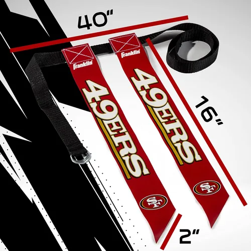 Miniatura 2 de Franklin Sports NFL - Conjuntos de fútbol con bandera del equipo de la NFL, cinturones + banderas, para niños + adultos, se adapta a cintura