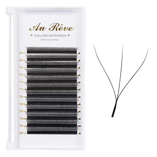 Miniatura 10 de Extensiones de pestañas YY, extensiones de pestañas Y, rizo D, 0.003 in, 0.472 in, bandeja mixta en forma de Y, volumen 4D, pestañas postizas de uso