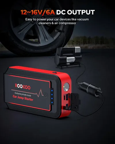 Miniatura 4 de Arrancador de 4000A, arrancador portátil de batería de coche BOOKOO, paquete de batería de arranque de 12V hasta 10.0L de gasolina o 3.0L de motor
