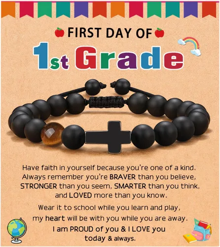 ORISPRE Pulsera de cruz para hombre, regalo para hombre, para hijo, nieto, papá, marido, padrino, hombres, cumpleaños, graduación, jubilación,