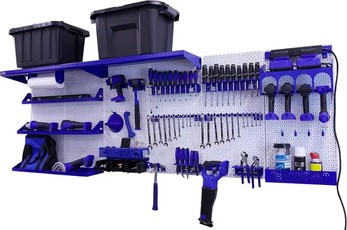 Miniatura 20 de OmniWall Weekend Warrior Ultimate Tool Kit - Sistema de Almacenamiento de Pared de Tablero de Clavos de Metal de 96" x 32" Negro/Naranja
