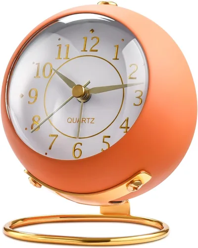 Miniatura 9 de Tetino Relojes despertadores analógicos, retroiluminación retro, bonito diseño simple, pequeño reloj de escritorio con luz nocturna, silencioso sin