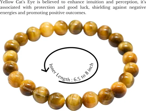 Miniatura 684 de Amazing Gemstone Pulsera de cristal para mujeres y hombres, pulsera de cristal curativo de protección, pulsera elástica con cuentas de piedras