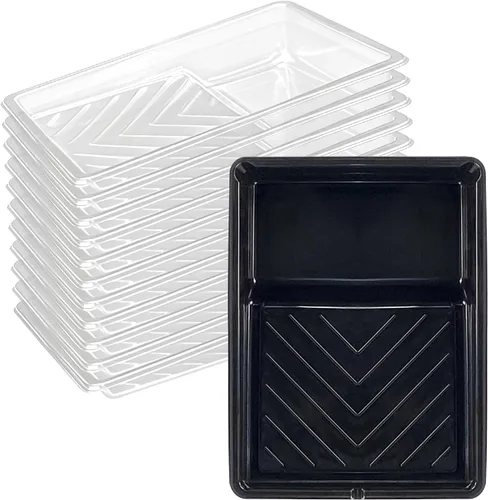 Miniatura 8 de Great Andrew Paquete de 4 Forros para Bandejas de Pintura de 9 Pulgadas, 2 Bandejas de Plástico Resistente con 2 Forros Desechables para Bandejas